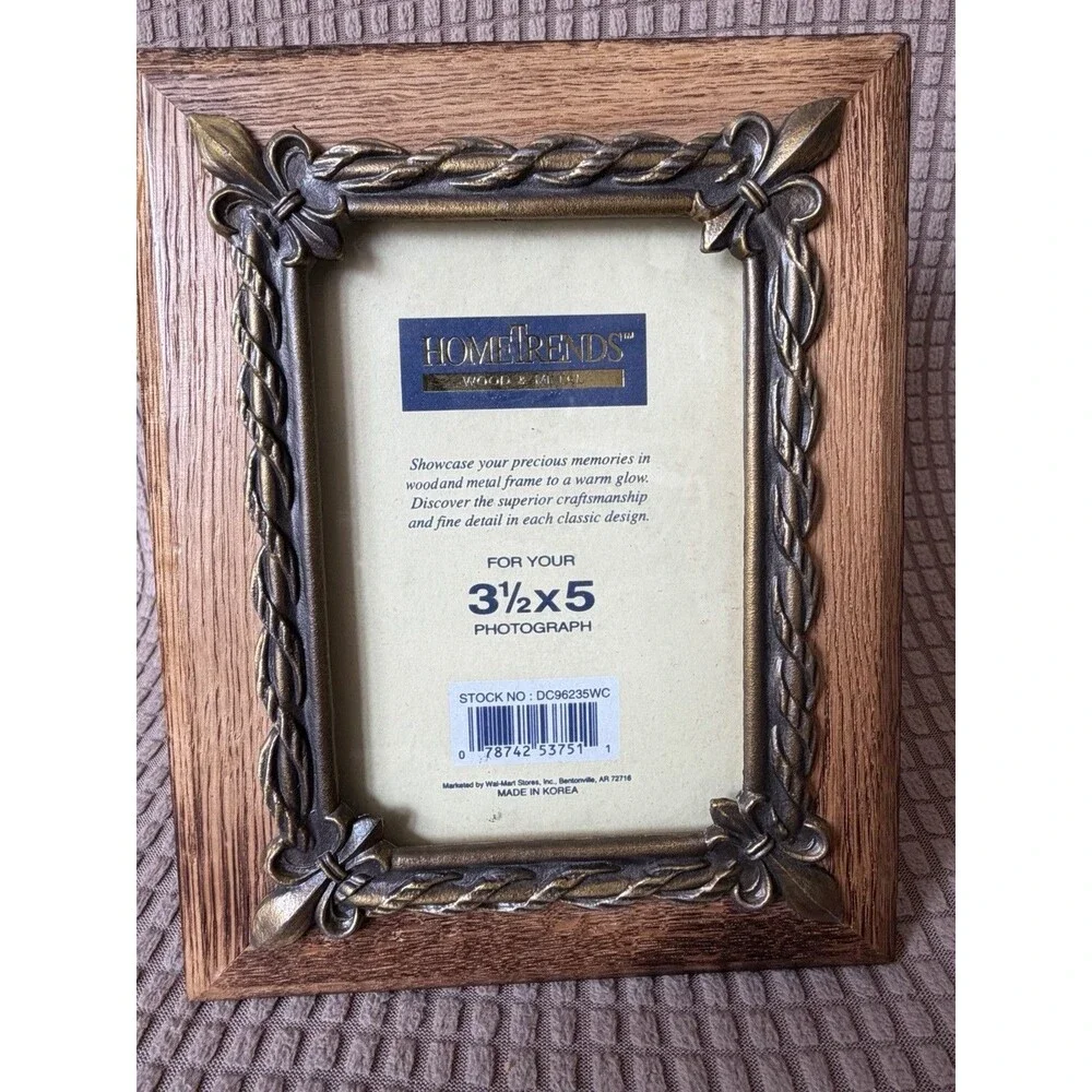 Home Trends Metal And Wood Vintage Photo Picture  Frame